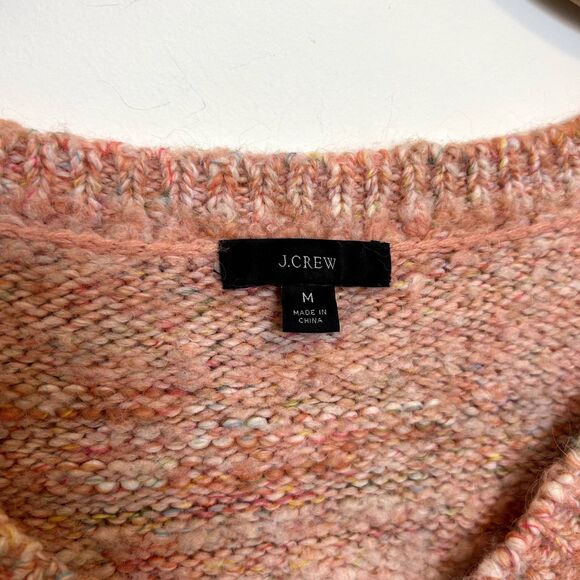 J.crew Long Sleeve Pullover Puff-sleeve V-neck Sweater Size Medium Wool Alpaca - Picture 5 of 16